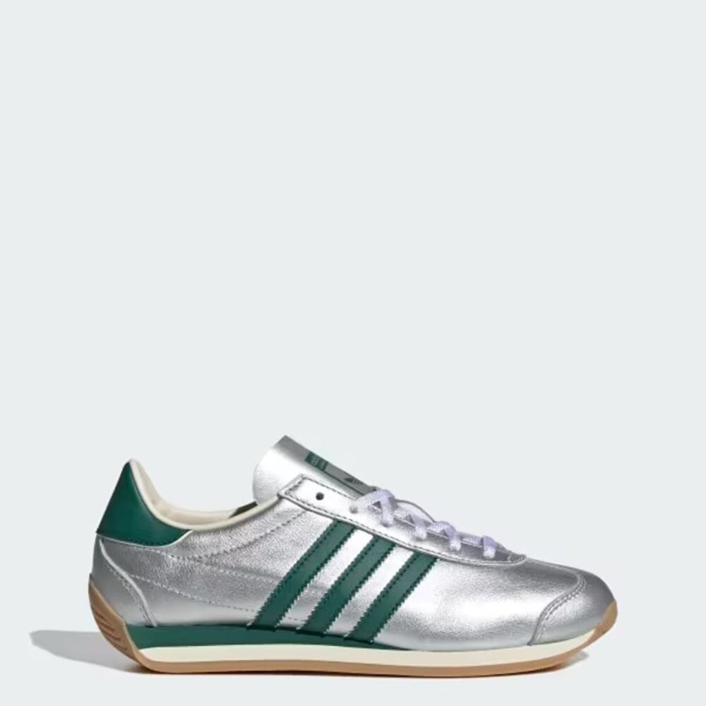 Adidas Country OG Metallic Silver Green Sneakers Men 8 Women 9.5